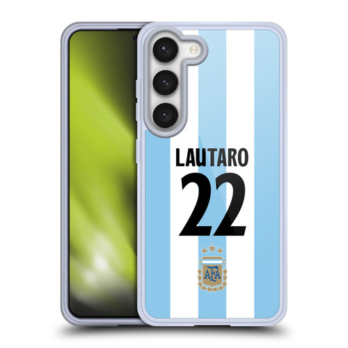 Argentina National Football Team 2024/25 Player Home Kit 1st Group Lautaro Martínez Soft Gel Case for Samsung Galaxy S23 5G & MagSafe