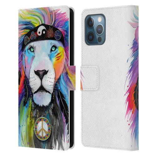 Pixie Cold Cats Hippy Lion Leather Book Wallet Case Cover For Apple iPhone 12 Pro Max
