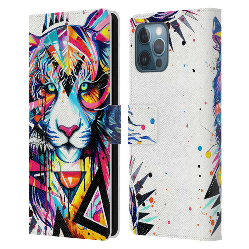 Pixie Cold Cats Shattered Tiger Leather Book Wallet Case Cover For Apple iPhone 12 Pro Max