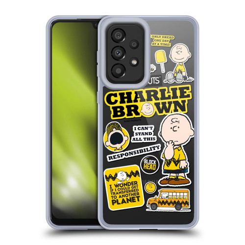 Peanuts Trends Charlie Brown Sticker Print Soft Gel Case for Samsung Galaxy A33 5G (2022)