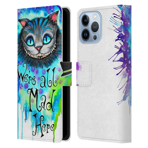 Pixie Cold Cats We Are All Mad Here Leather Book Wallet Case Cover For Apple iPhone 13 Pro Max