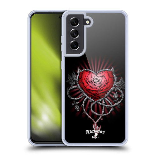 Alchemy Gothic Graphic Art Devils Rose Soft Gel Case for Samsung Galaxy S21 FE 5G & MagSafe