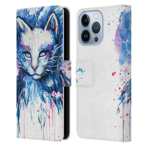 Pixie Cold Cats Space Leather Book Wallet Case Cover For Apple iPhone 13 Pro