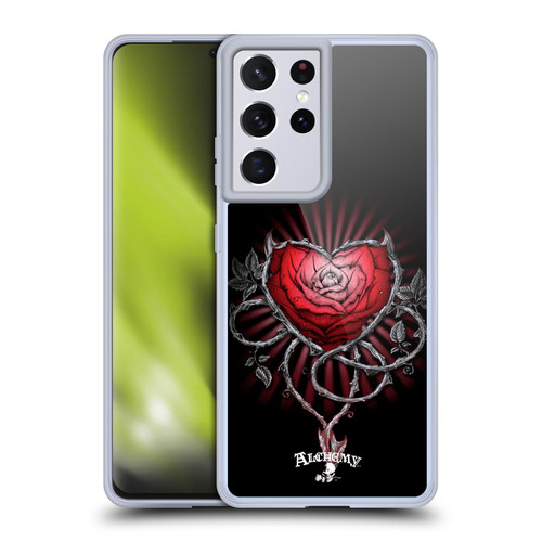 Alchemy Gothic Graphic Art Devils Rose Soft Gel Case for Samsung Galaxy S21 Ultra 5G & MagSafe