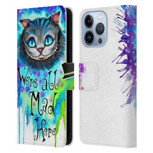 Pixie Cold Cats We Are All Mad Here Leather Book Wallet Case Cover For Apple iPhone 13 Pro