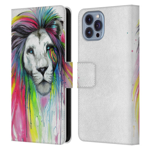 Pixie Cold Cats Rainbow Mane Leather Book Wallet Case Cover For Apple iPhone 14