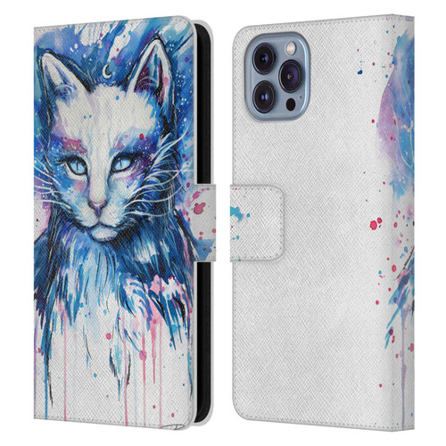 Pixie Cold Cats Space Leather Book Wallet Case Cover For Apple iPhone 14