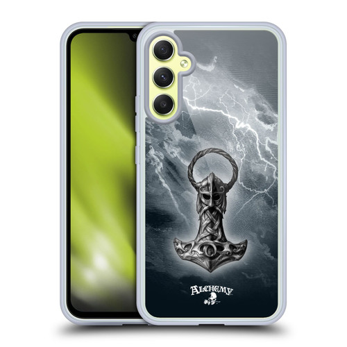 Alchemy Gothic Illustration Mjolnir Hammer Soft Gel Case for Samsung Galaxy A34 5G