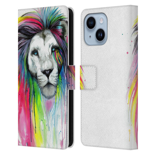 Pixie Cold Cats Rainbow Mane Leather Book Wallet Case Cover For Apple iPhone 14 Plus