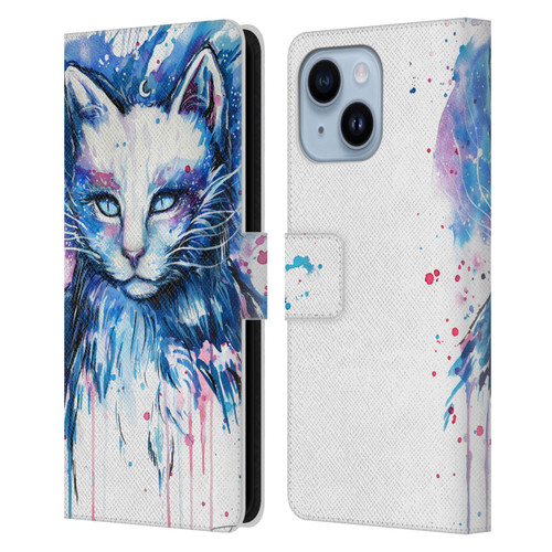Pixie Cold Cats Space Leather Book Wallet Case Cover For Apple iPhone 14 Plus