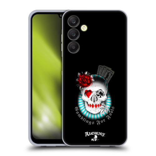 Alchemy Gothic Skull And Cards Gambling's For Fools Soft Gel Case for Samsung Galaxy A25 5G