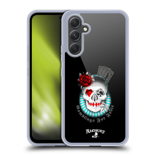 Alchemy Gothic Skull And Cards Gambling's For Fools Soft Gel Case for Samsung Galaxy A54 5G