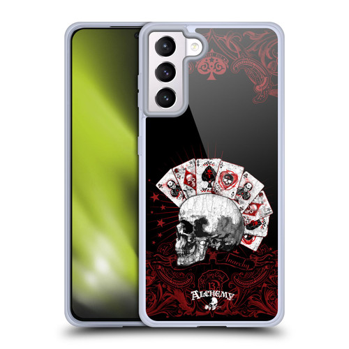 Alchemy Gothic Skull And Cards Aces Of Anarchy Soft Gel Case for Samsung Galaxy S21+ 5G & MagSafe