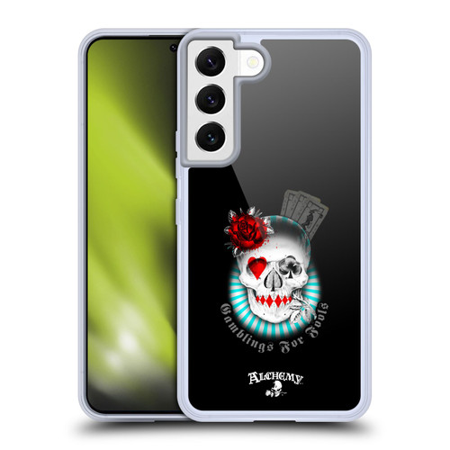 Alchemy Gothic Skull And Cards Gambling's For Fools Soft Gel Case for Samsung Galaxy S22 5G & MagSafe