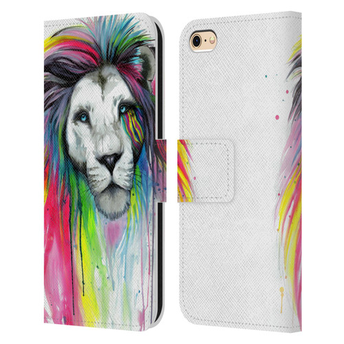 Pixie Cold Cats Rainbow Mane Leather Book Wallet Case Cover For Apple iPhone 6 / iPhone 6s