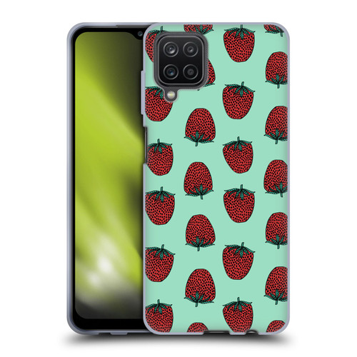 Andrea Lauren Design Food Pattern Strawberry Soft Gel Case for Samsung Galaxy A12 (2020)