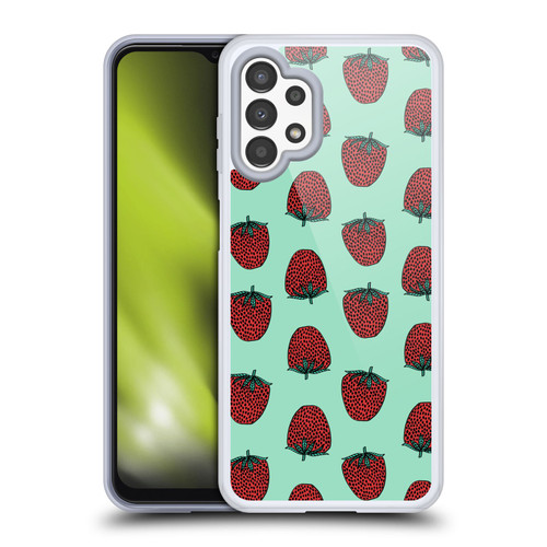 Andrea Lauren Design Food Pattern Strawberry Soft Gel Case for Samsung Galaxy A13 (2022)