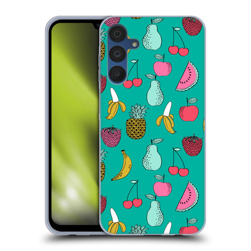 Andrea Lauren Design Food Pattern Fruits Soft Gel Case for Samsung Galaxy A15 & MagSafe