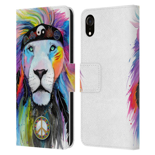 Pixie Cold Cats Hippy Lion Leather Book Wallet Case Cover For Apple iPhone XR