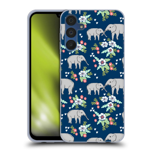 Andrea Lauren Design Animals Floral Elephant Soft Gel Case for Samsung Galaxy A15 & MagSafe