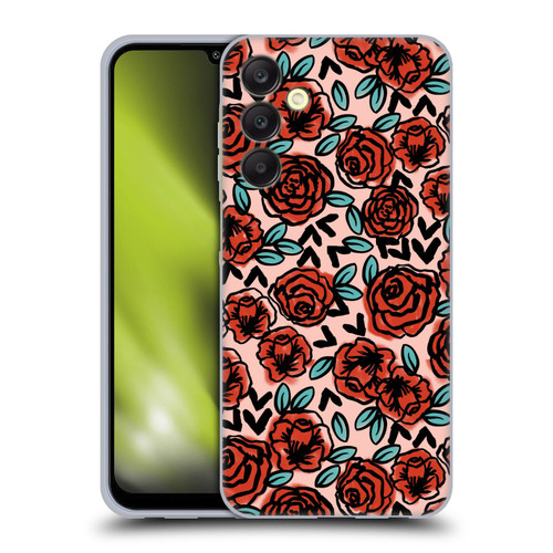 Andrea Lauren Design Lady Like Red Floral Soft Gel Case for Samsung Galaxy A25 5G