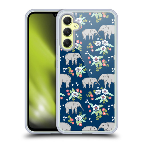 Andrea Lauren Design Animals Floral Elephant Soft Gel Case for Samsung Galaxy A34 5G