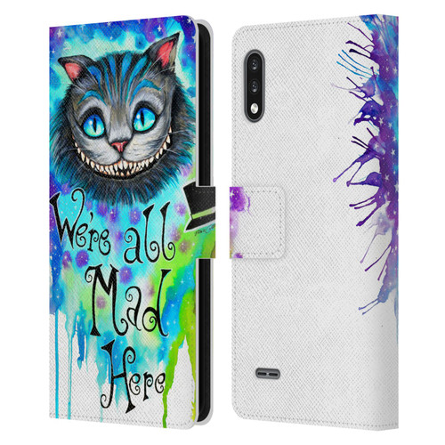 Pixie Cold Cats We Are All Mad Here Leather Book Wallet Case Cover For LG K22