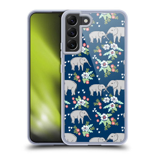 Andrea Lauren Design Animals Floral Elephant Soft Gel Case for Samsung Galaxy S22+ 5G & MagSafe