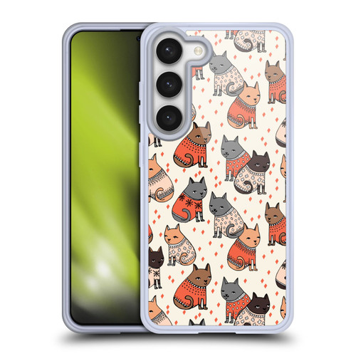 Andrea Lauren Design Animals Cozy Cats Soft Gel Case for Samsung Galaxy S23 5G & MagSafe