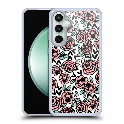 Andrea Lauren Design Lady Like Pink Floral Soft Gel Case for Samsung Galaxy S23 FE 5G & MagSafe