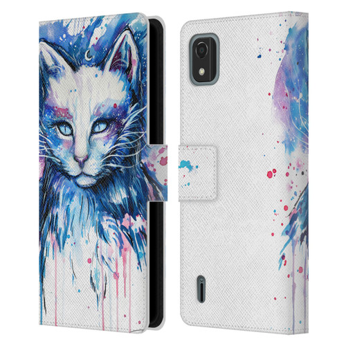 Pixie Cold Cats Space Leather Book Wallet Case Cover For Nokia C2 2nd Edition