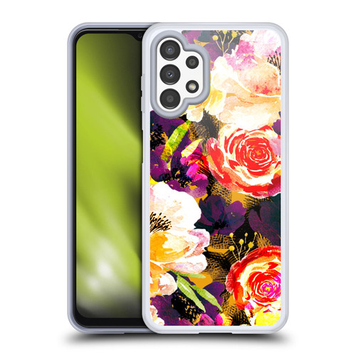 Anis Illustration Flowers Purple Soft Gel Case for Samsung Galaxy A13 (2022)