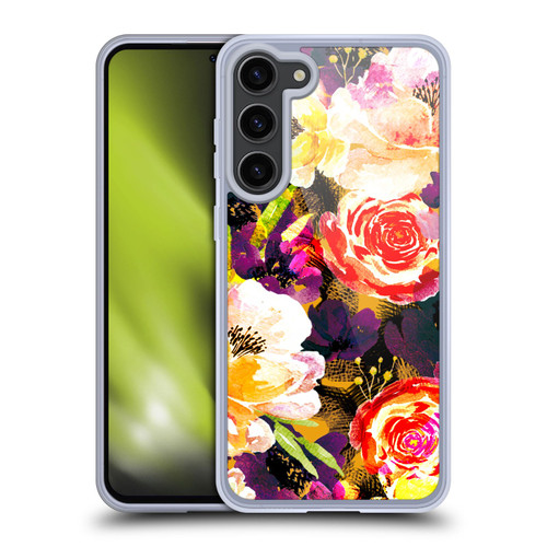 Anis Illustration Flowers Purple Soft Gel Case for Samsung Galaxy S23+ 5G & MagSafe