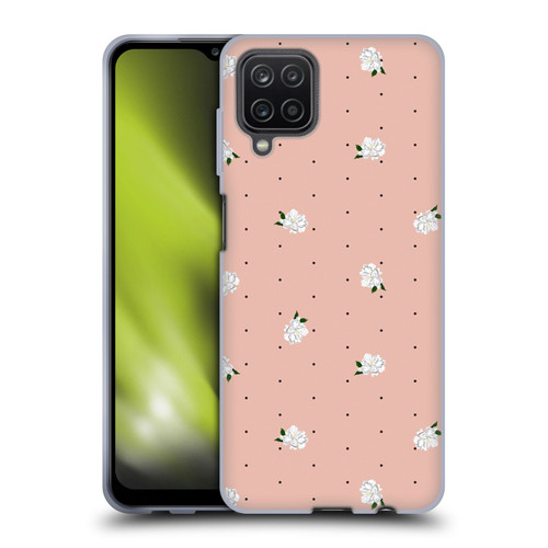 Anis Illustration Flower Pattern 2 Dots Soft Gel Case for Samsung Galaxy A12 (2020)