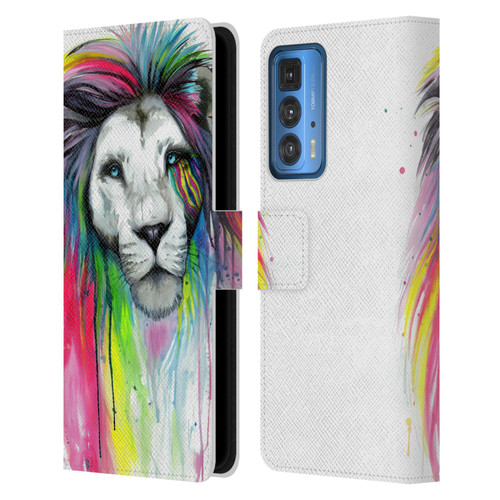 Pixie Cold Cats Rainbow Mane Leather Book Wallet Case Cover For Motorola Edge 20 Pro