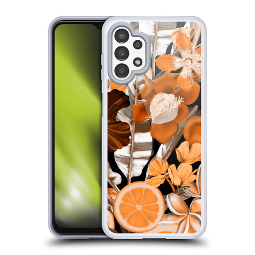 Anis Illustration Graphics Flower & Fruit Orange Soft Gel Case for Samsung Galaxy A13 (2022)