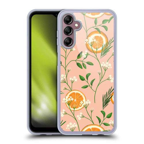 Anis Illustration Graphics Elderflower Orange Pastel Soft Gel Case for Samsung Galaxy A14 5G