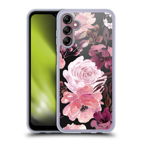 Anis Illustration Graphics Floral Chaos Dark Pink Soft Gel Case for Samsung Galaxy A14 5G