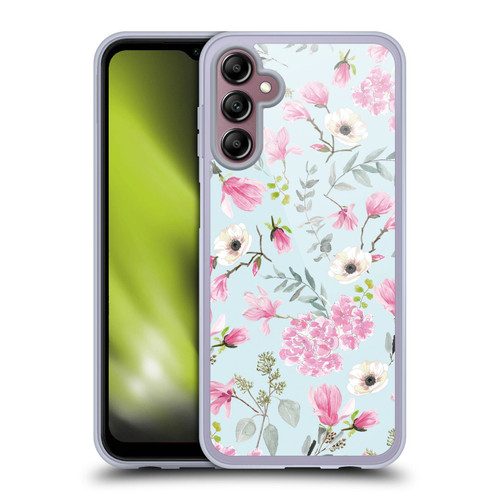 Anis Illustration Graphics Romantic Pattern Light Blue Soft Gel Case for Samsung Galaxy A14 5G