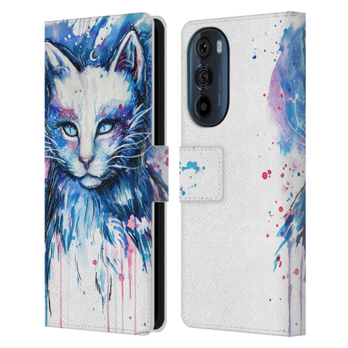 Pixie Cold Cats Space Leather Book Wallet Case Cover For Motorola Edge 30