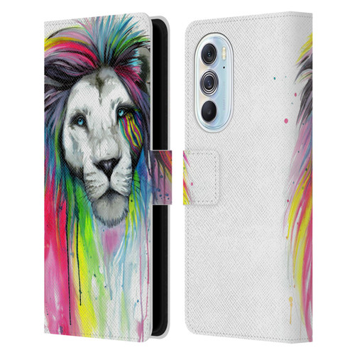 Pixie Cold Cats Rainbow Mane Leather Book Wallet Case Cover For Motorola Edge X30