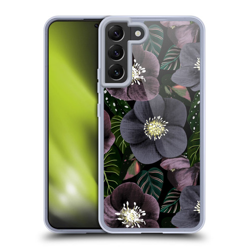 Anis Illustration Graphics Dark Flowers Soft Gel Case for Samsung Galaxy S22+ 5G & MagSafe