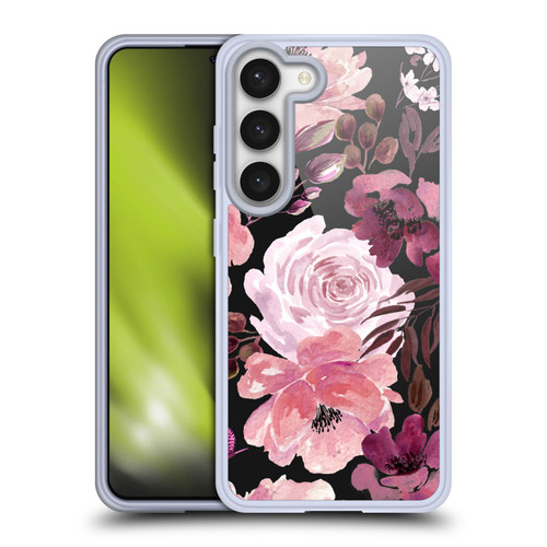 Anis Illustration Graphics Floral Chaos Dark Pink Soft Gel Case for Samsung Galaxy S23 5G & MagSafe