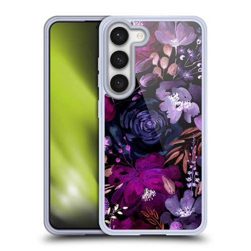 Anis Illustration Graphics Floral Chaos Purple Soft Gel Case for Samsung Galaxy S23 5G & MagSafe