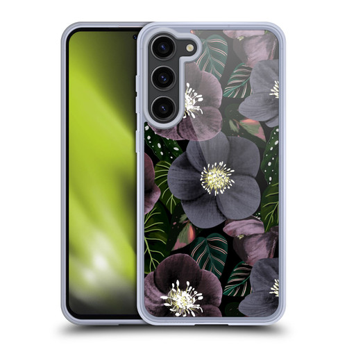 Anis Illustration Graphics Dark Flowers Soft Gel Case for Samsung Galaxy S23+ 5G & MagSafe