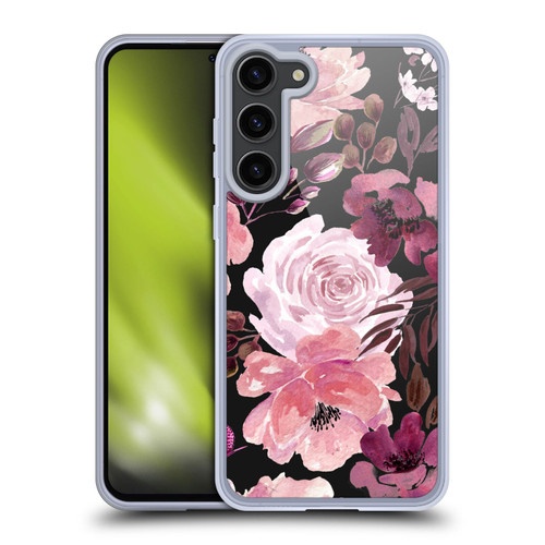 Anis Illustration Graphics Floral Chaos Dark Pink Soft Gel Case for Samsung Galaxy S23+ 5G & MagSafe