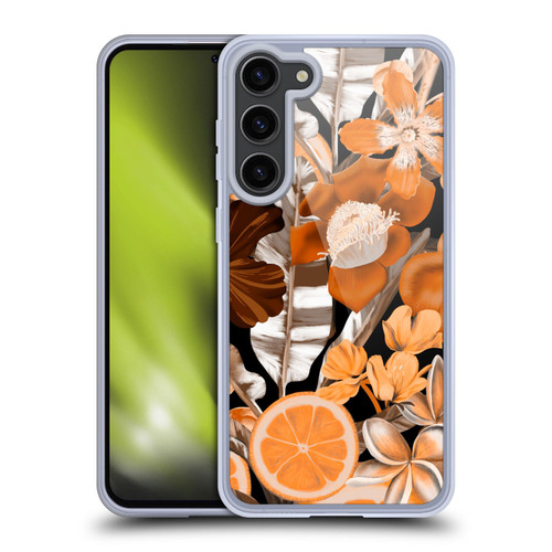 Anis Illustration Graphics Flower & Fruit Orange Soft Gel Case for Samsung Galaxy S23+ 5G & MagSafe
