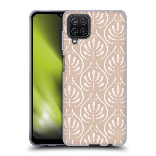 Anis Illustration Mix Pattern Boho Beige Soft Gel Case for Samsung Galaxy A12 (2020)