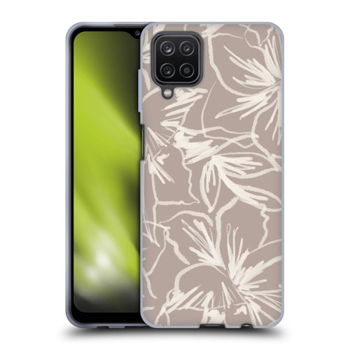 Anis Illustration Mix Pattern Floral Lines Soft Gel Case for Samsung Galaxy A12 (2020)