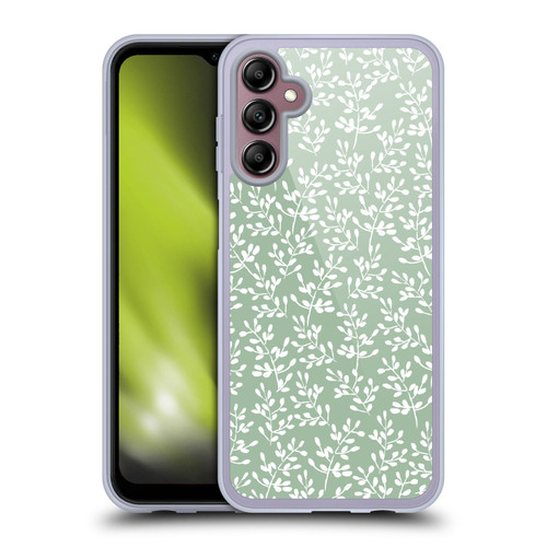 Anis Illustration Mix Pattern Tiny Leaves Green Soft Gel Case for Samsung Galaxy A14 5G